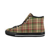 Men's Plaids Christmas Print Big Size Canvas High Top Shoes