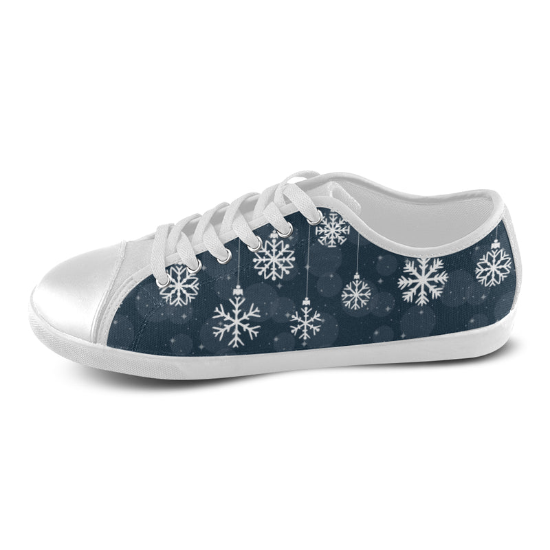 Men's Snowflake Christmas Print Canvas Low Top Shoes