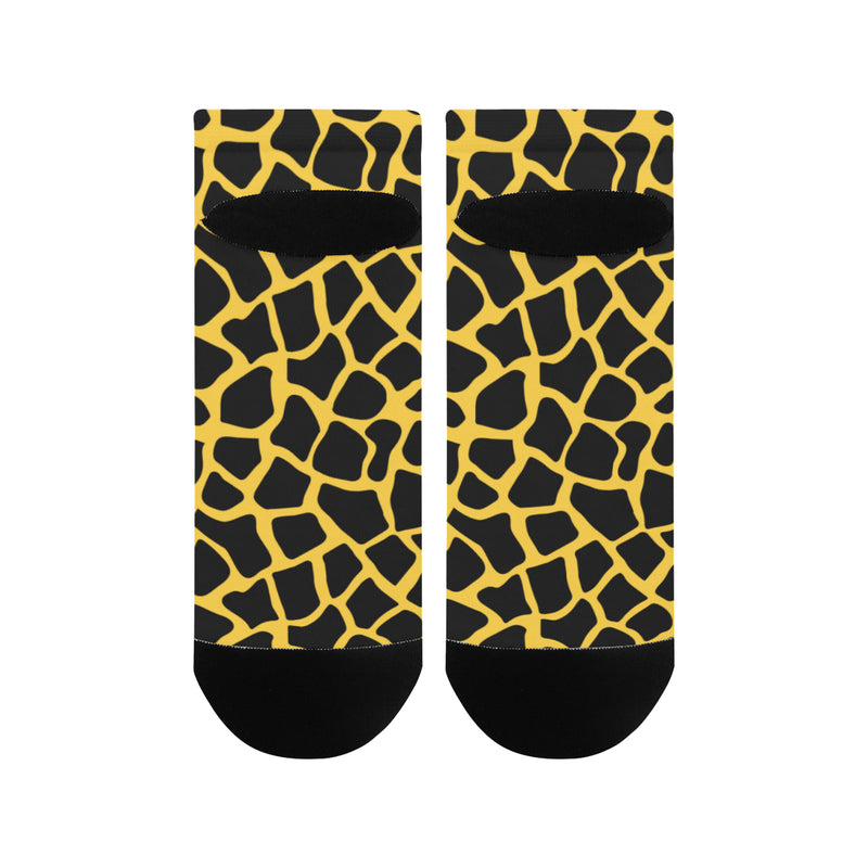 Women's Yellow-Black Giraffe Print Anklet Socks