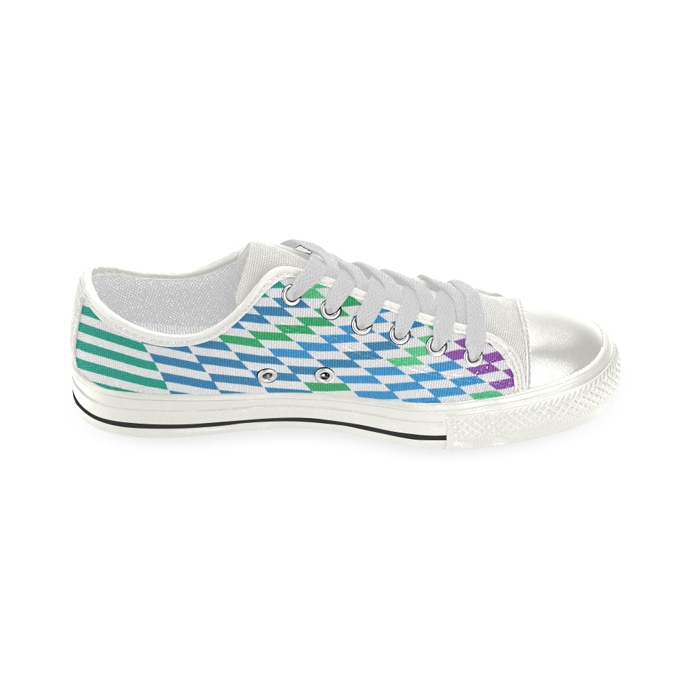Women's Checkers Print Canvas Low Top Shoes