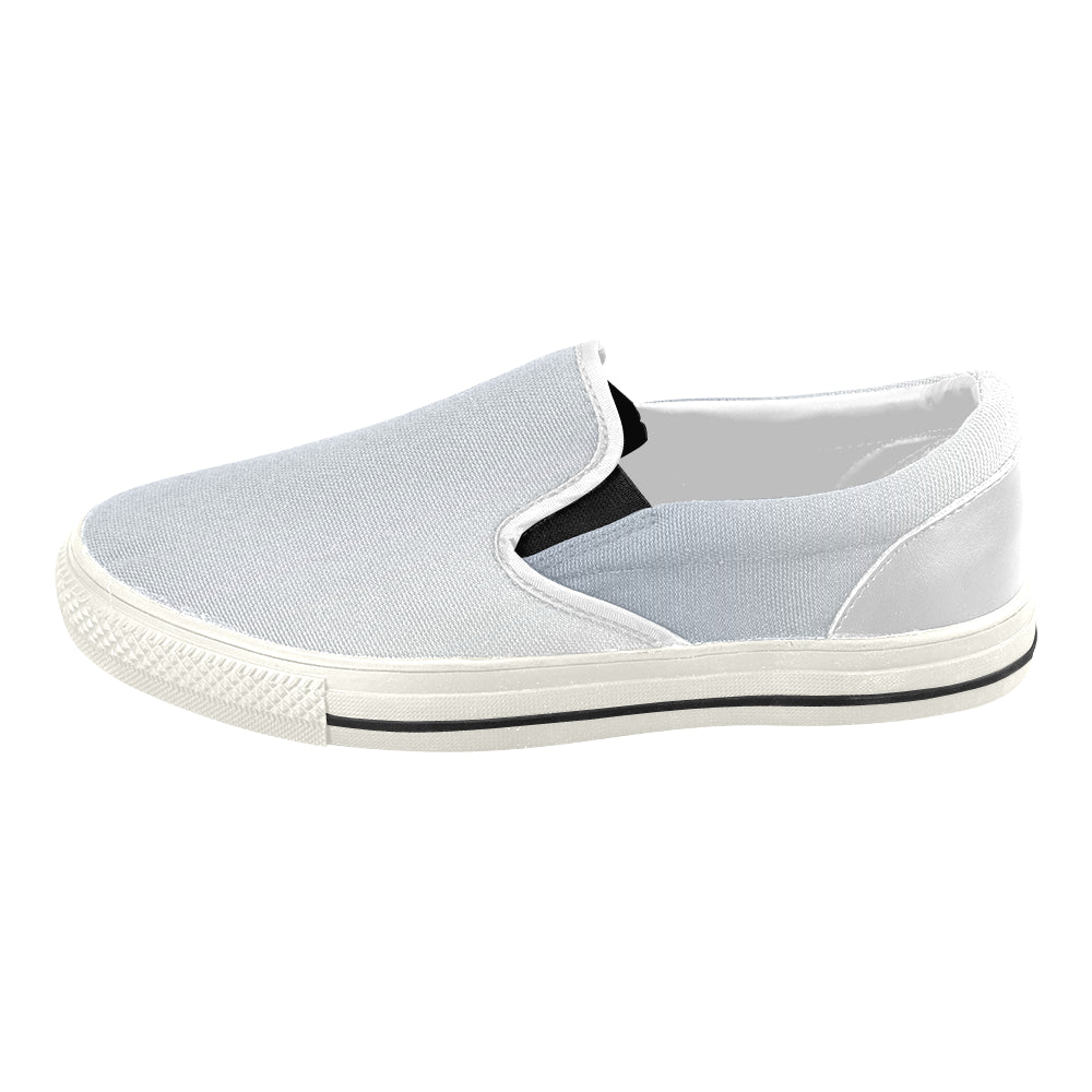 Women's Light Blue Solids Print Canvas Slip-on Shoes