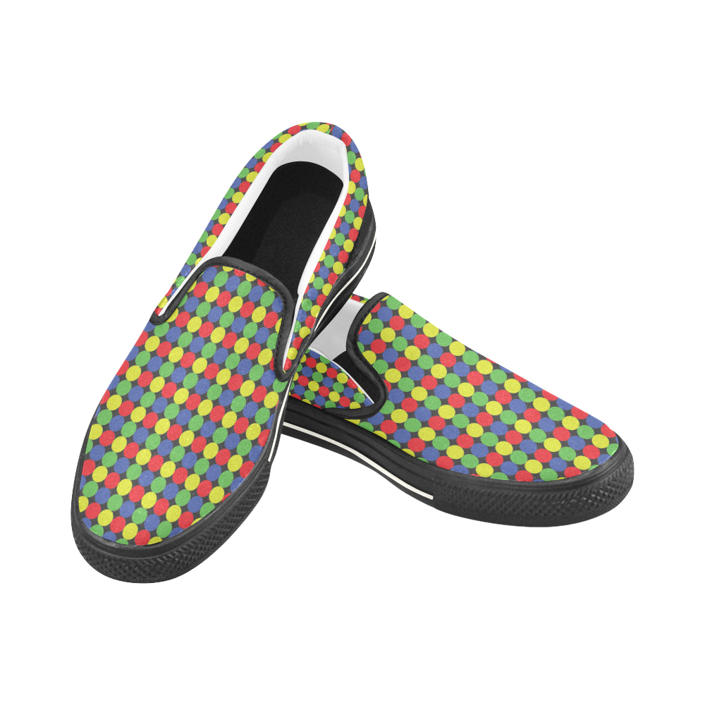 Women's Polka Dots Print Slip-on Canvas Shoes