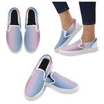 Women's Big Size Purple Blue Solids Print Slip-on Canvas Shoes