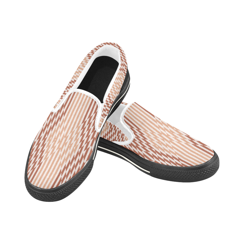 Men's Checkers Print Canvas Slip-on Shoes