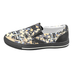 Men's Paint Splatter Dark Print Canvas Slip-on Shoes