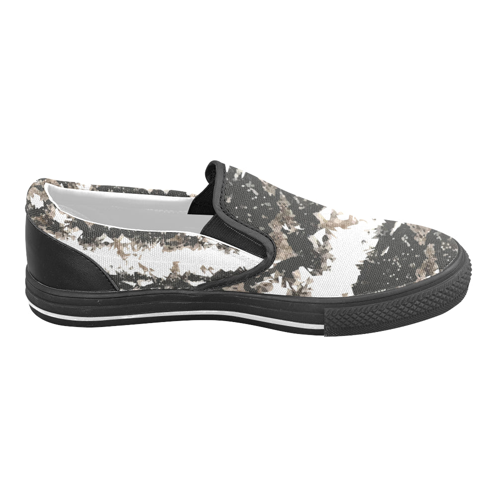 Men's Snake Print Canvas Slip-on Shoes