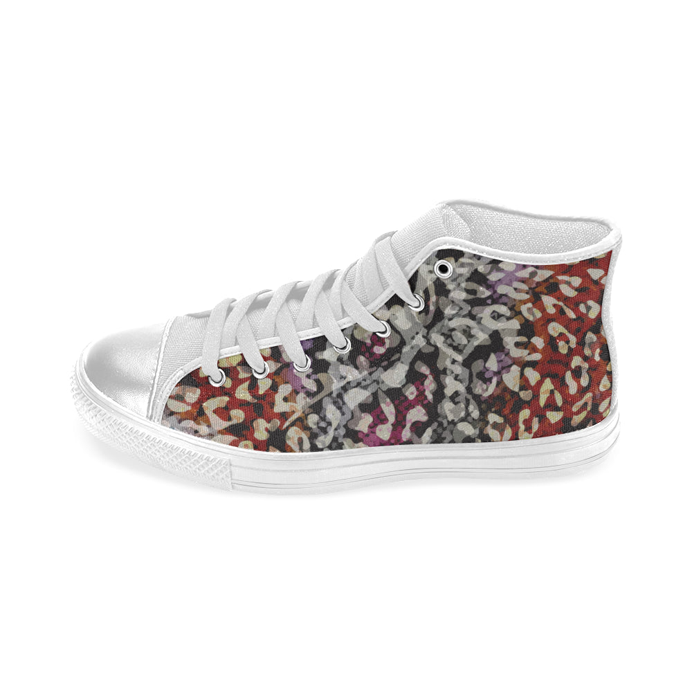 Women's Cheetah Print Canvas High Top Shoes