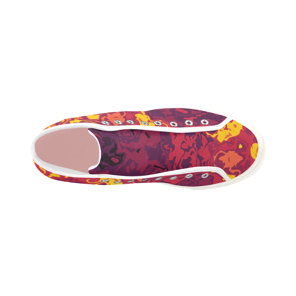 Women's Fiery Camouflage Print Canvas High Top Shoes