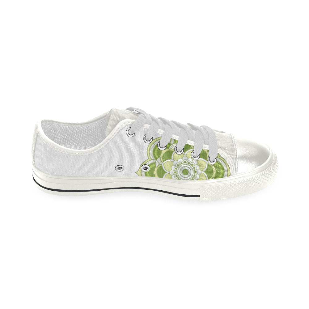 Women's Minimal Mandala Print Canvas Low Top Shoes