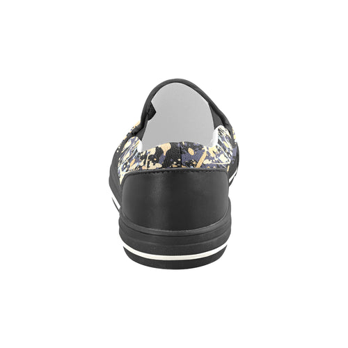 Men's Paint Splatter Dark Print Canvas Slip-on Shoes