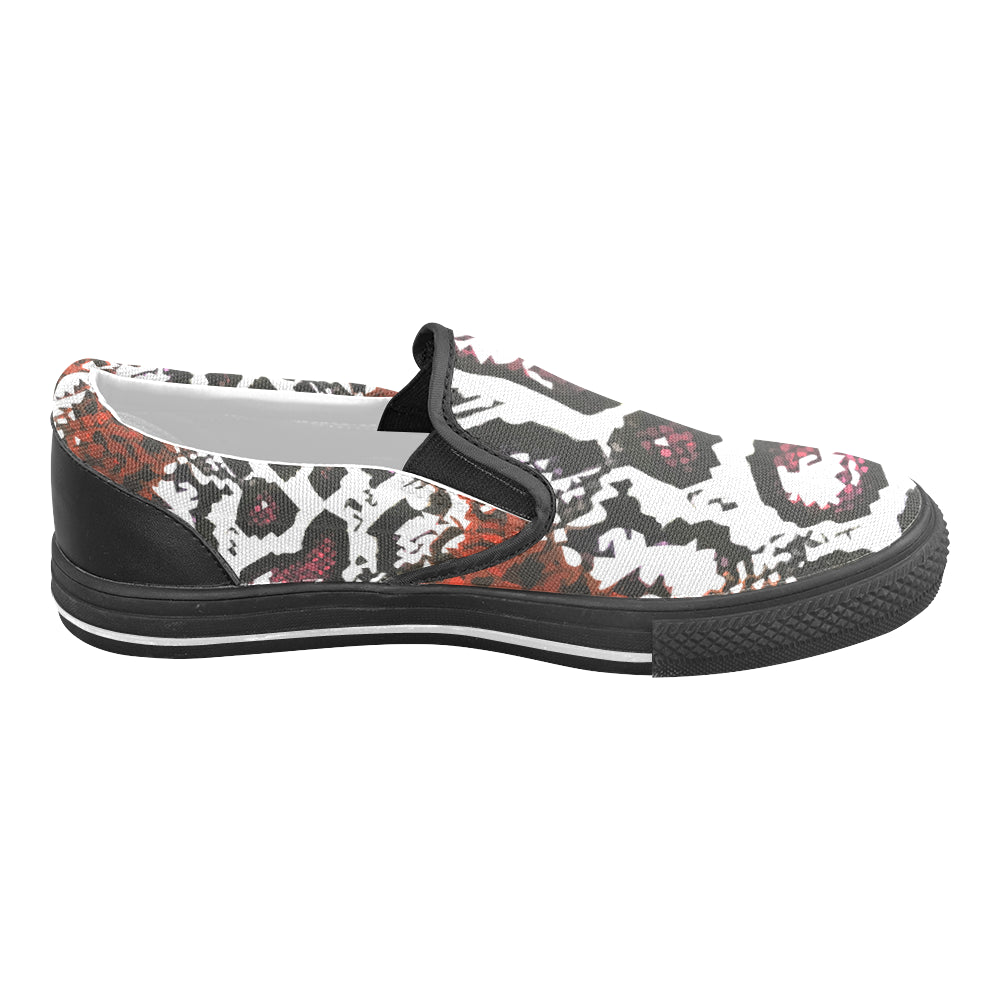 Men's Trippy Snake Print Canvas Slip-on Shoes