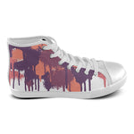 Women's Purple Graffiti Paint Splatter Print Canvas High Top Shoes