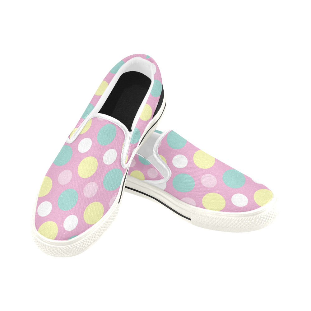 Women's Polka Print Canvas Slip-on Shoes