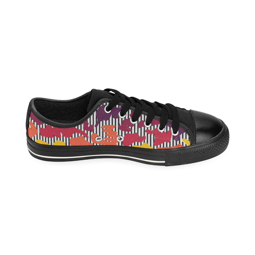 Men's Paint Splatter Trip Print Canvas Low Top Shoes