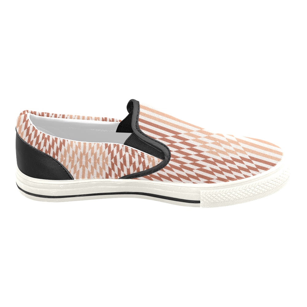 Men's Checkers Print Canvas Slip-on Shoes