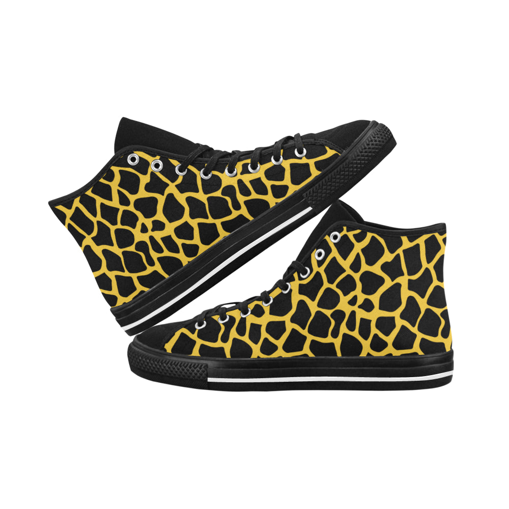 Women's Giraffe Print High Top Canvas Shoes