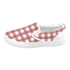 Women's Big Size Red Checks Print Slip-on Canvas Shoes