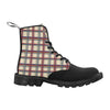 Women's Tartan Checks Print Canvas Boots