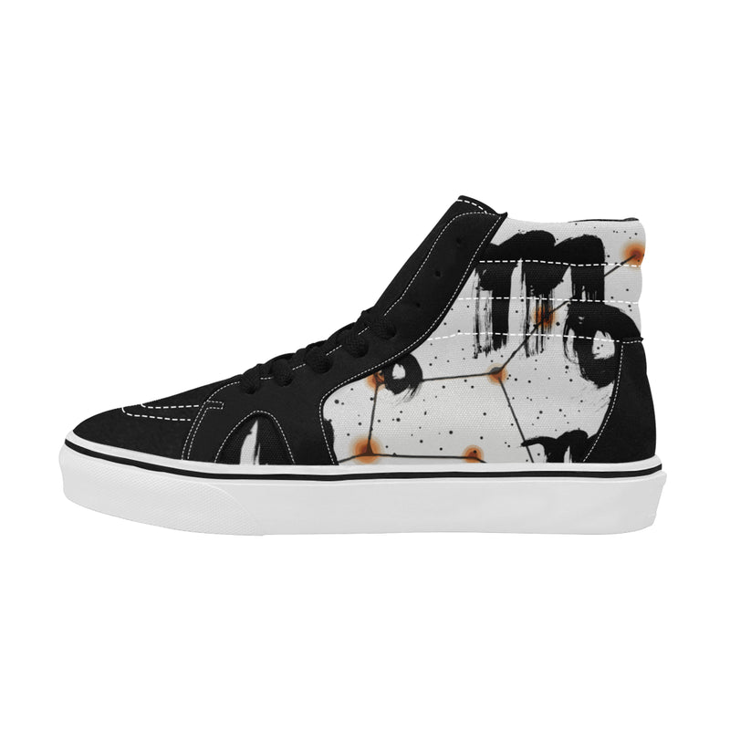 Men's  Zodiac Print Canvas High Top Shoes