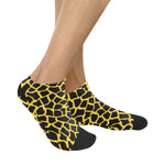 Women's Yellow-Black Giraffe Print Anklet Socks