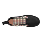 Women's Tartan Checks Print Canvas Boots