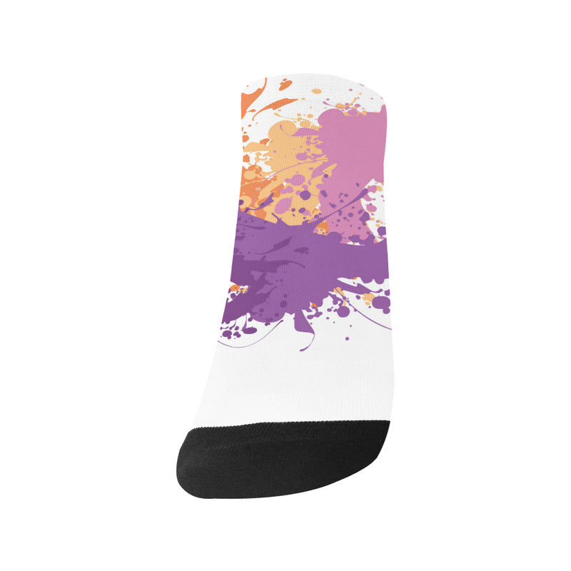 Women's Orchid Paint Splatter Print Anklet Socks