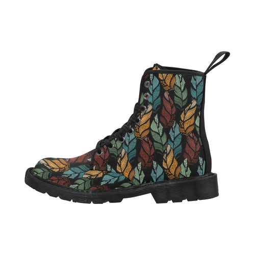 Women's Breezy Feathers Tribal Print Canvas Boots