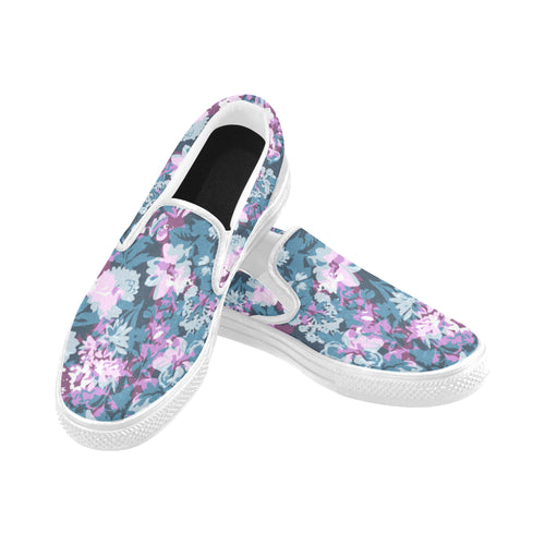 Women's Blossom Floral Print Canvas Slip-on Shoes