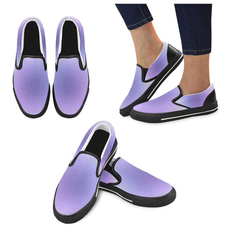 Men's Purple Solid Print Canvas Slip-on Shoes
