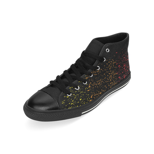 Men's Minimal Paint Splatter Print Canvas High Top Shoes
