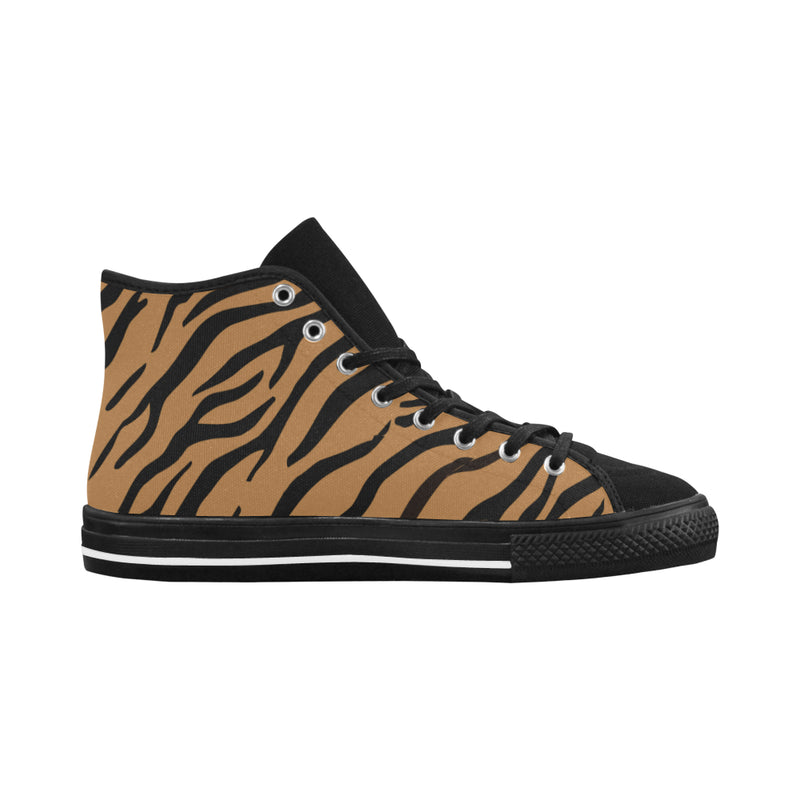 Men's Tiger Silhouette Print High Top Canvas Shoes