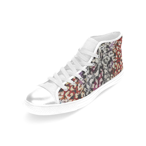 Women's Cheetah Print Canvas High Top Shoes