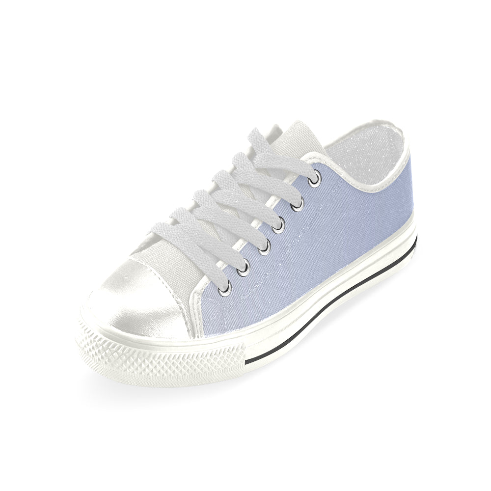 Women's Light Blue Solids Print Canvas Low Top Shoes