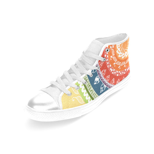 Women's Folksy Mandala Print Canvas High Top Shoes