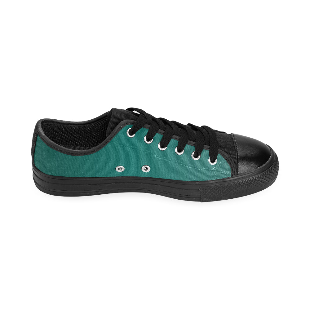 Women's Bottle Green Solids Print Canvas Low Top Shoes