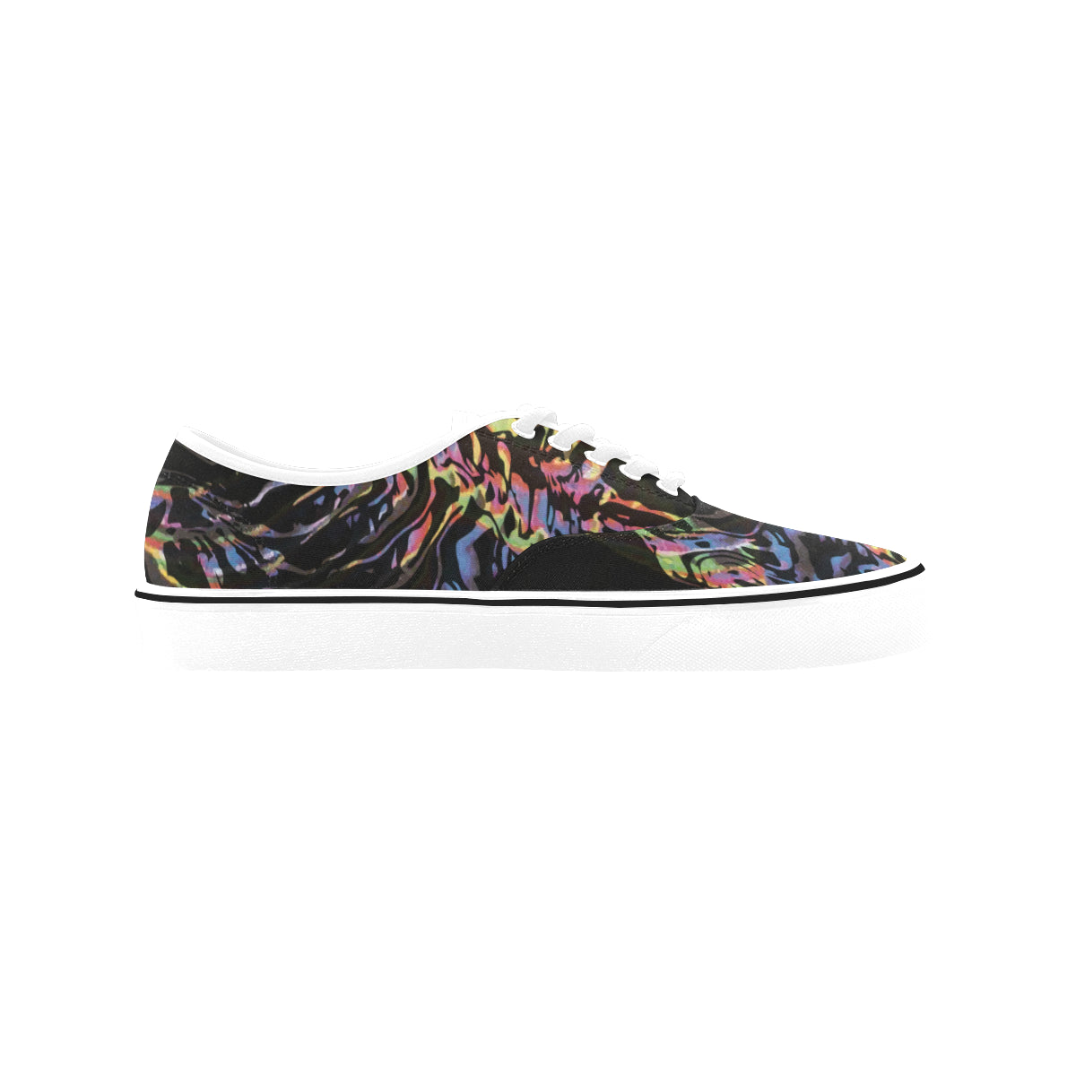 Men's Dark Psychedelic Print Canvas Low Top Shoes