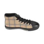 Women's Big Size Vintage Plaids Checkers Print High Top Canvas Shoes