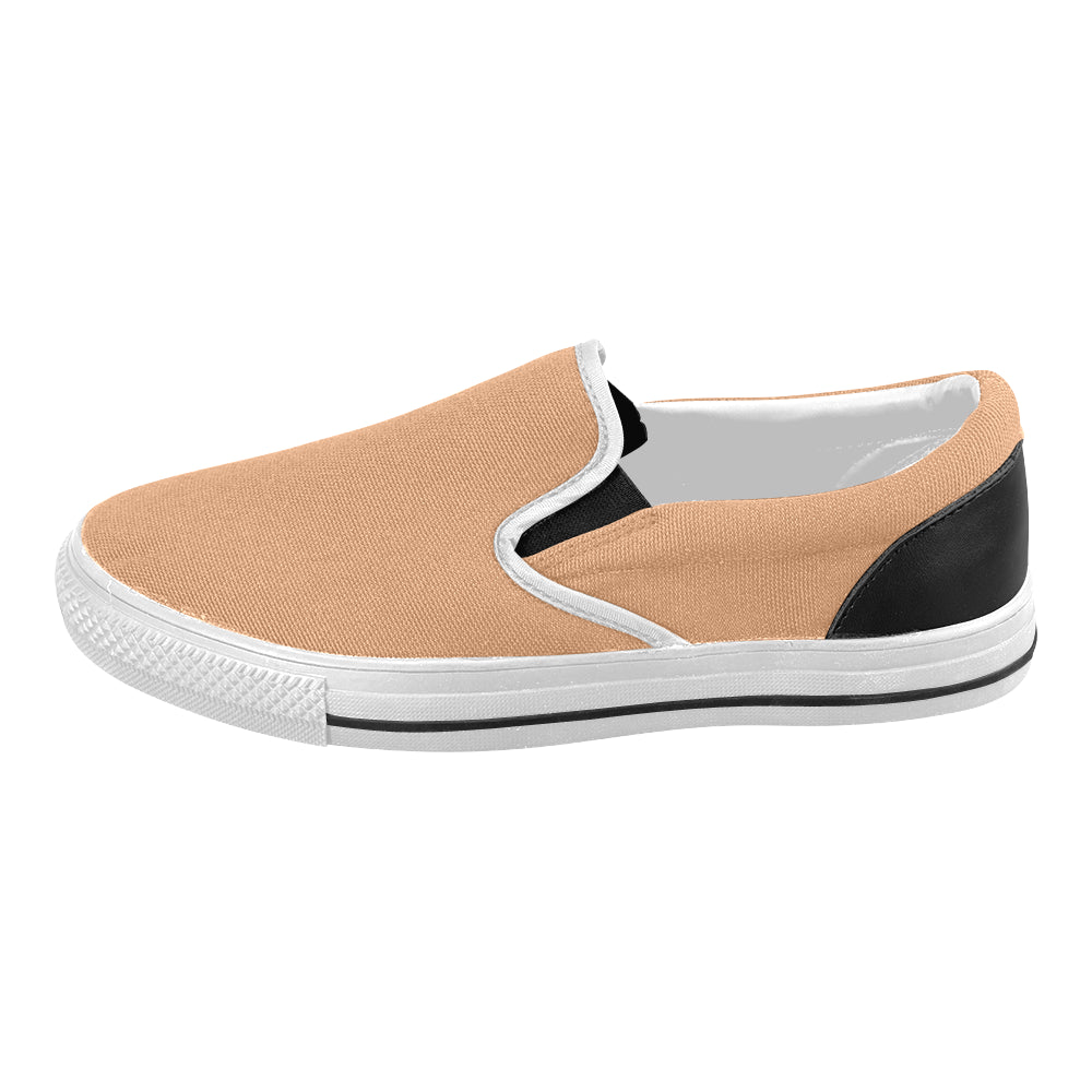 Women's Zesty Orange Solids Print Slip-on Canvas Shoes