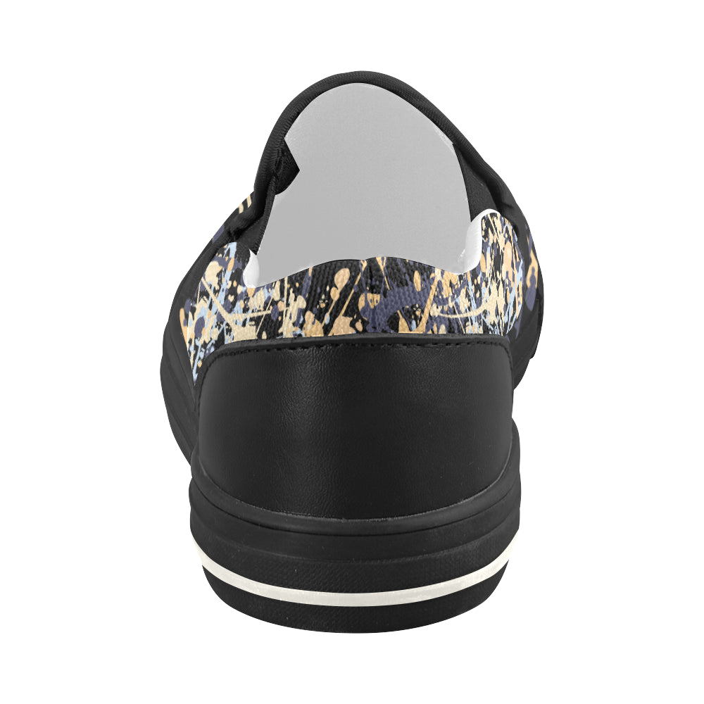 Women's Paint Splatter Print Canvas Slip-on Shoes