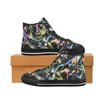 Men's Neon Paint Splatter Print Canvas High Top Shoes