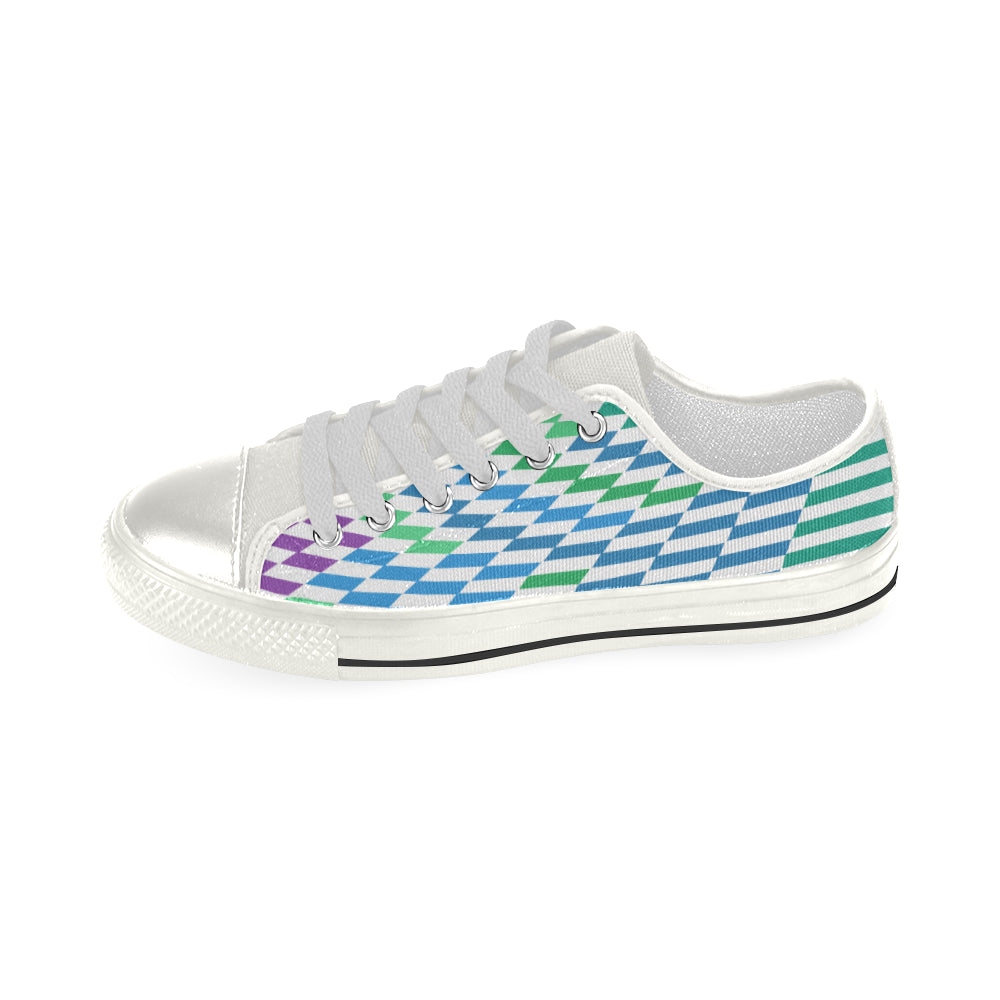Women's Checkers Print Canvas Low Top Shoes