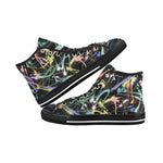 Men's Neon Paint Splatter Print Canvas High Top Shoes