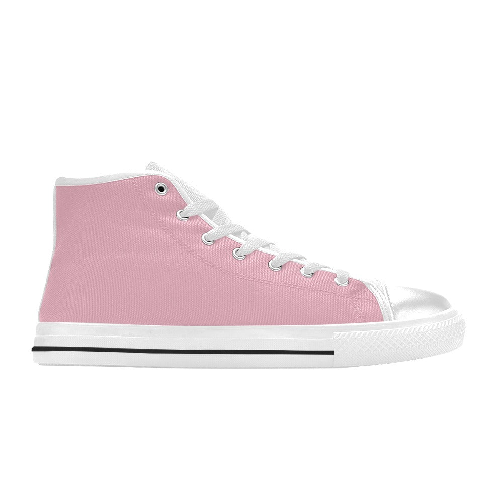 Women's Pink Solid Canvas High Top Shoes