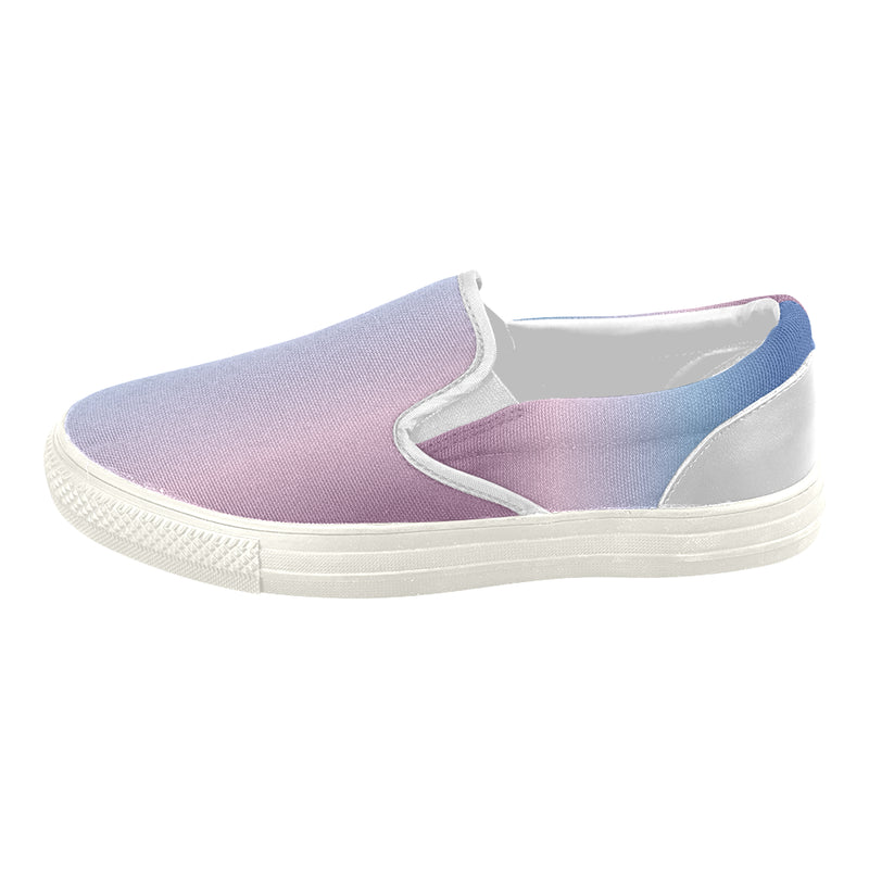 Women's Blue-Purple Gradient Print Slip-on Canvas Shoes