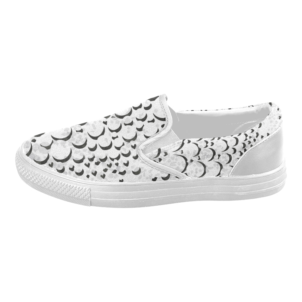 Women's Polka Bubbles Print Canvas Slip-on Shoes