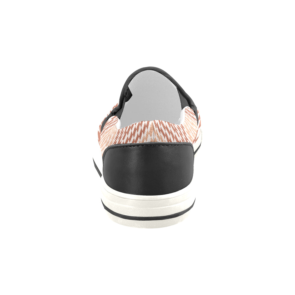 Men's Checkers Print Canvas Slip-on Shoes