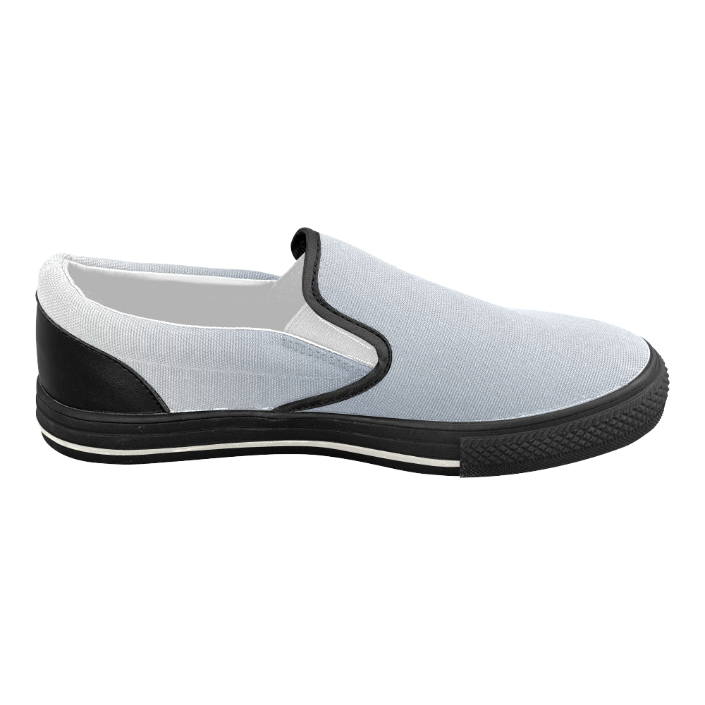 Women's Light Blue Solids Print Canvas Slip-on Shoes