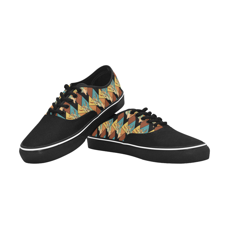 Women's Skull Casual Print Low Top Canvas Shoes