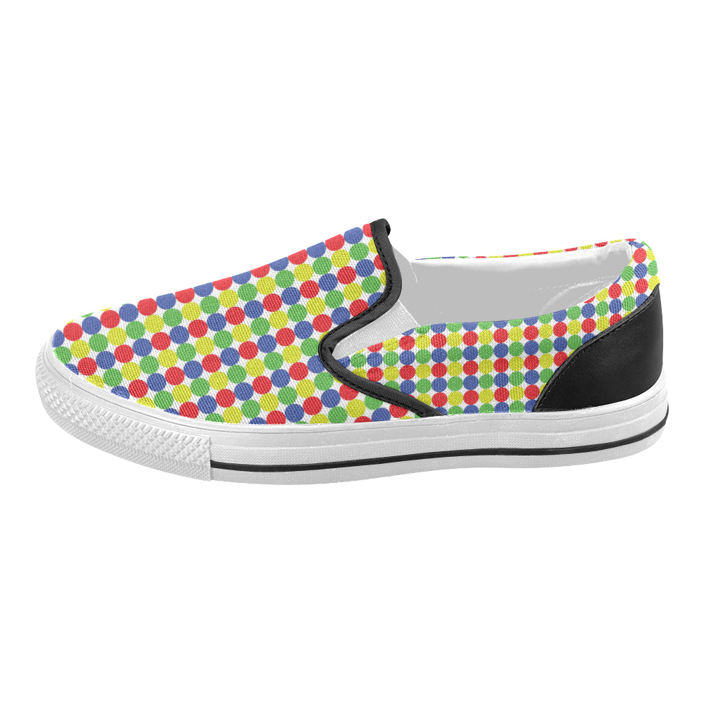 Women's Polka Dots Print Slip-on Canvas Shoes