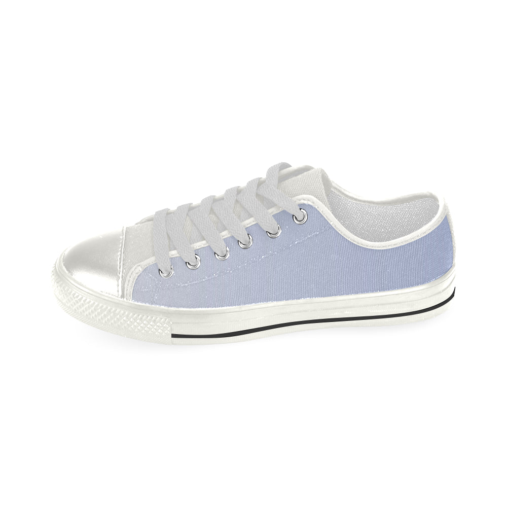 Women's Light Blue Solids Print Canvas Low Top Shoes